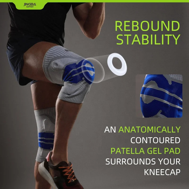 JINGBA Pro Knee Sleeve with Stabilizers & Patella Gel Pad