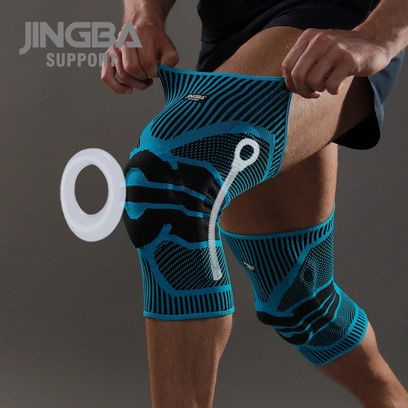 JINGBA Pro Knee Sleeve with Stabilizers & Patella Gel Pad