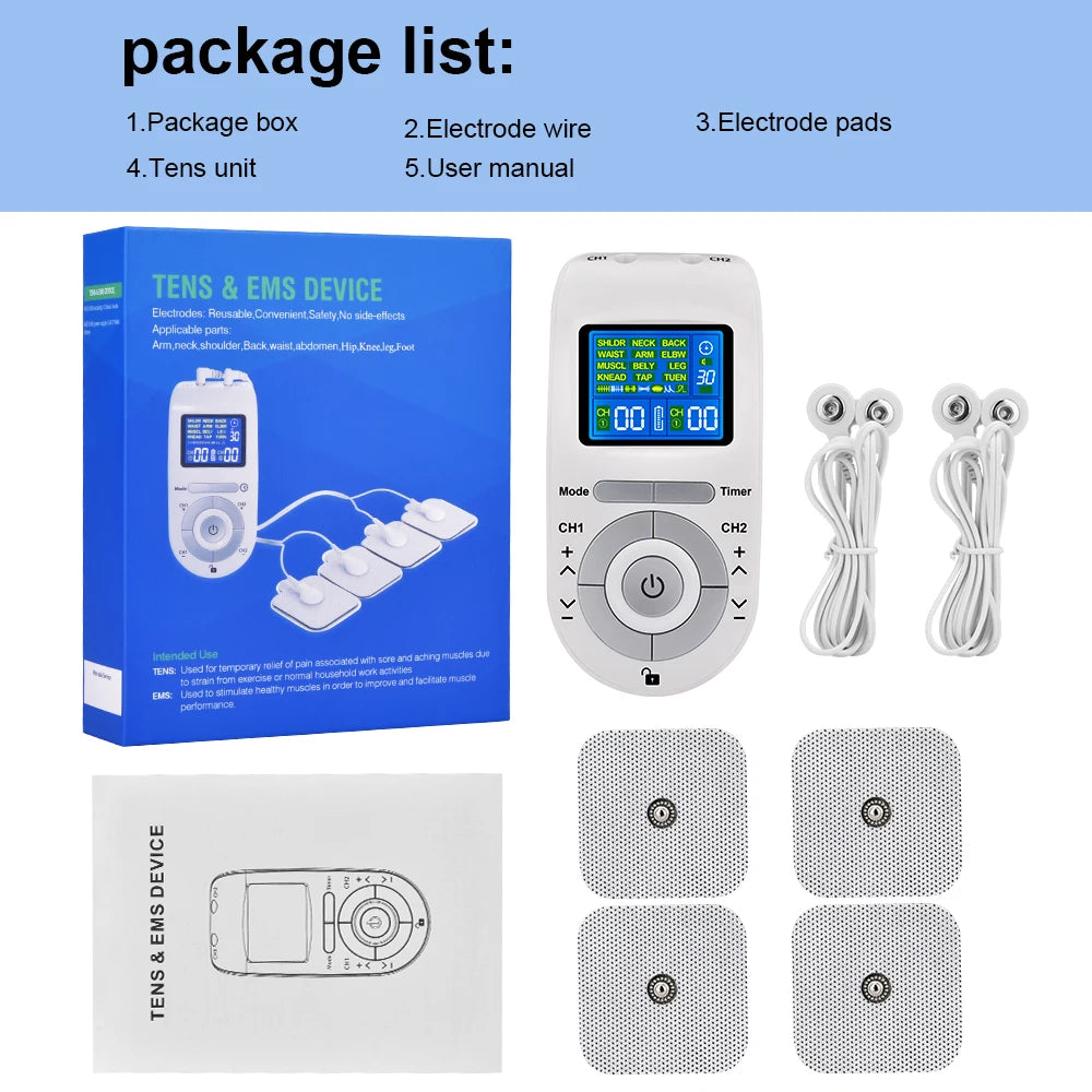 Multi-Mode TENS & EMS Therapy Device – Muscle & Nerve Pain Relief