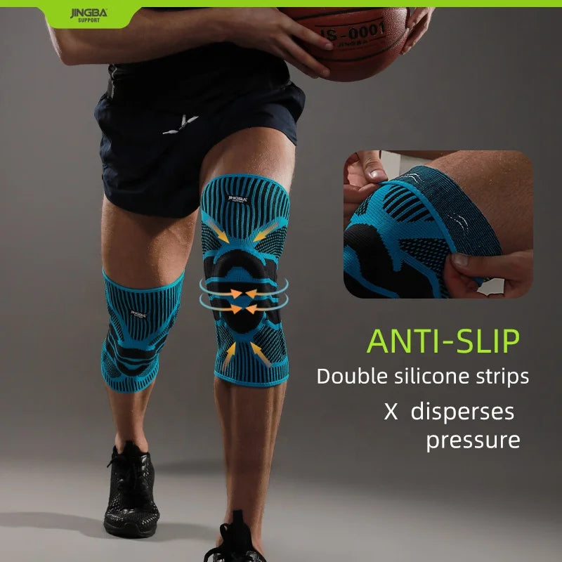JINGBA Pro Knee Sleeve with Stabilizers & Patella Gel Pad