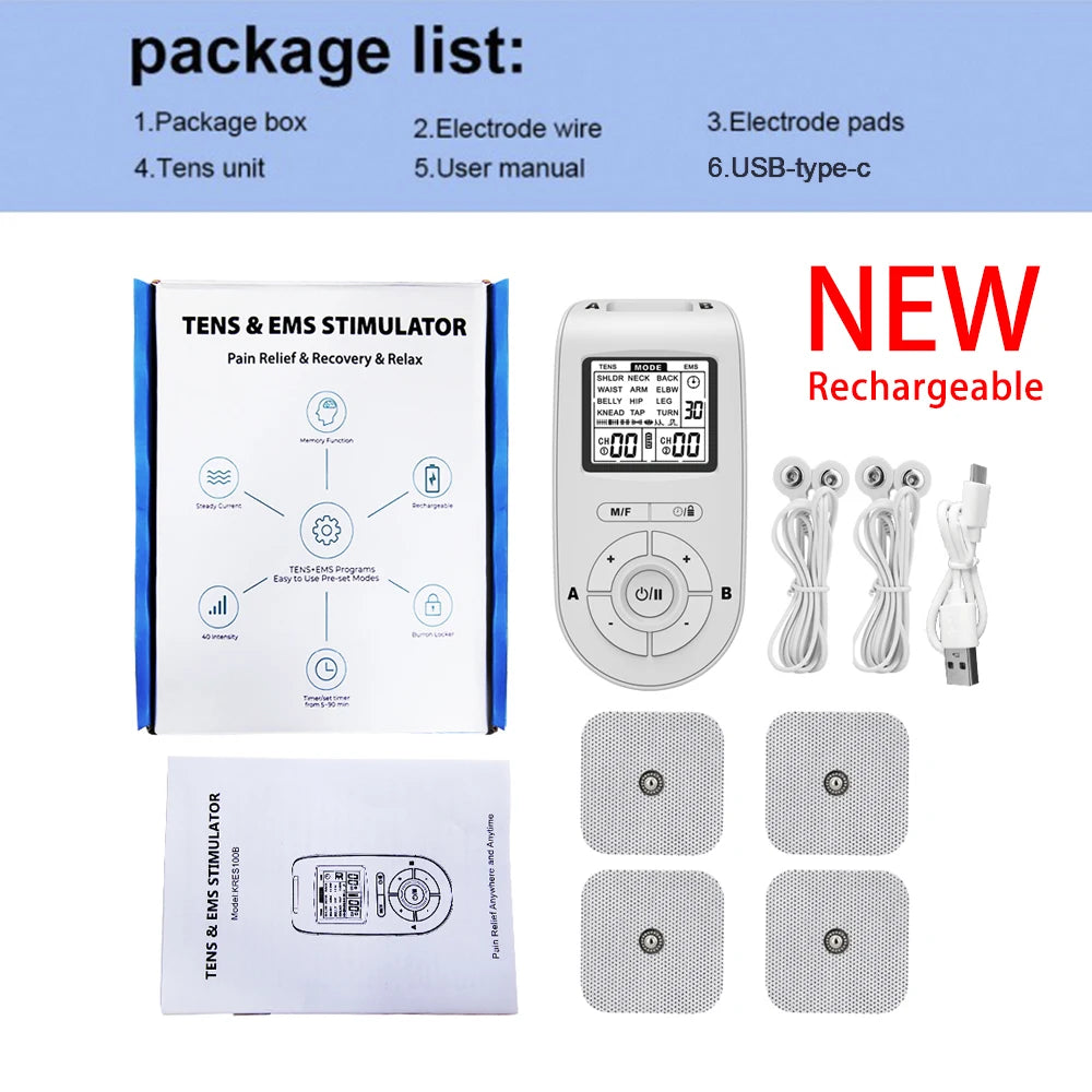 Multi-Mode TENS & EMS Therapy Device – Muscle & Nerve Pain Relief