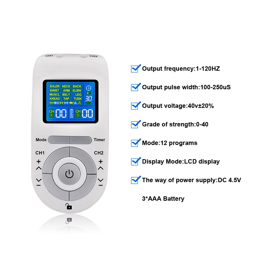 Multi-Mode TENS & EMS Therapy Device – Muscle & Nerve Pain Relief