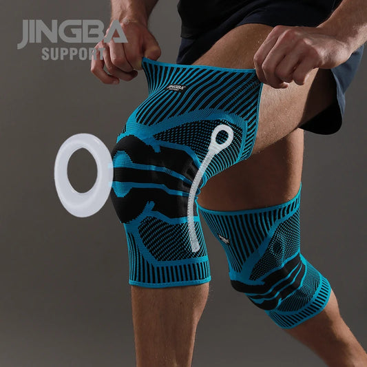 JINGBA Pro Knee Sleeve with Stabilizers & Patella Gel Pad